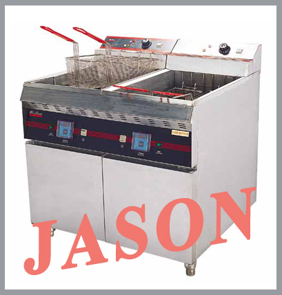 Bếp chiên nhúng 2 hố dùng điện kèm tủ