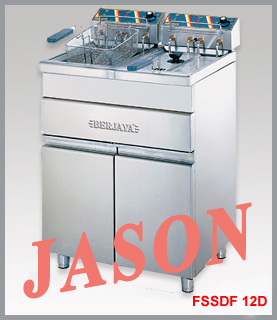 Bếp chiên nhúng 2 hố kèm tủ