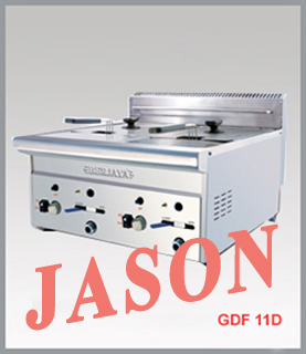 Bếp chiên dầu 2 hố dùng gas