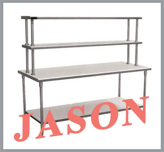 Bàn inox có giá 2 tầng trên