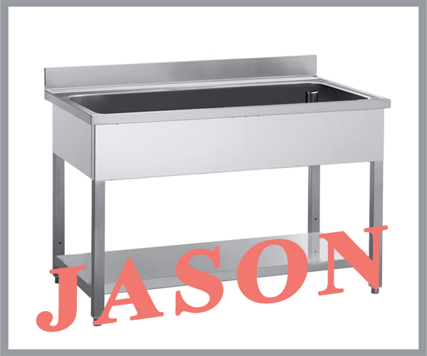 Chậu inox 1 hố to có giá dưới