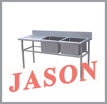 Bồn rửa đôi kèm bàn lệch trái